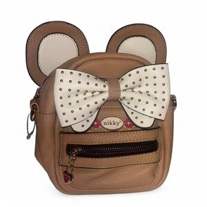 Nikky Ears “Hayden” Bow Studded Crossbody Bag New